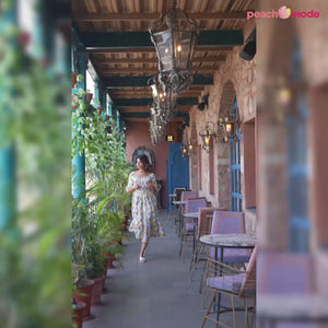 Multicolor Floral Printed Pure Cotton Maxi Dress