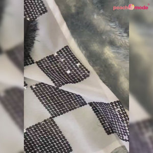 White Sequins Embroidered Georgette Saree