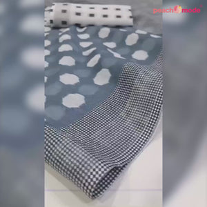 Grey Digital Printed Linen Saree