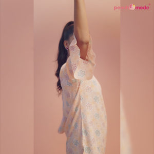 Orange Foil Printed Rayon Top