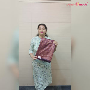 Purple Woven Art Silk Saree With Tassels