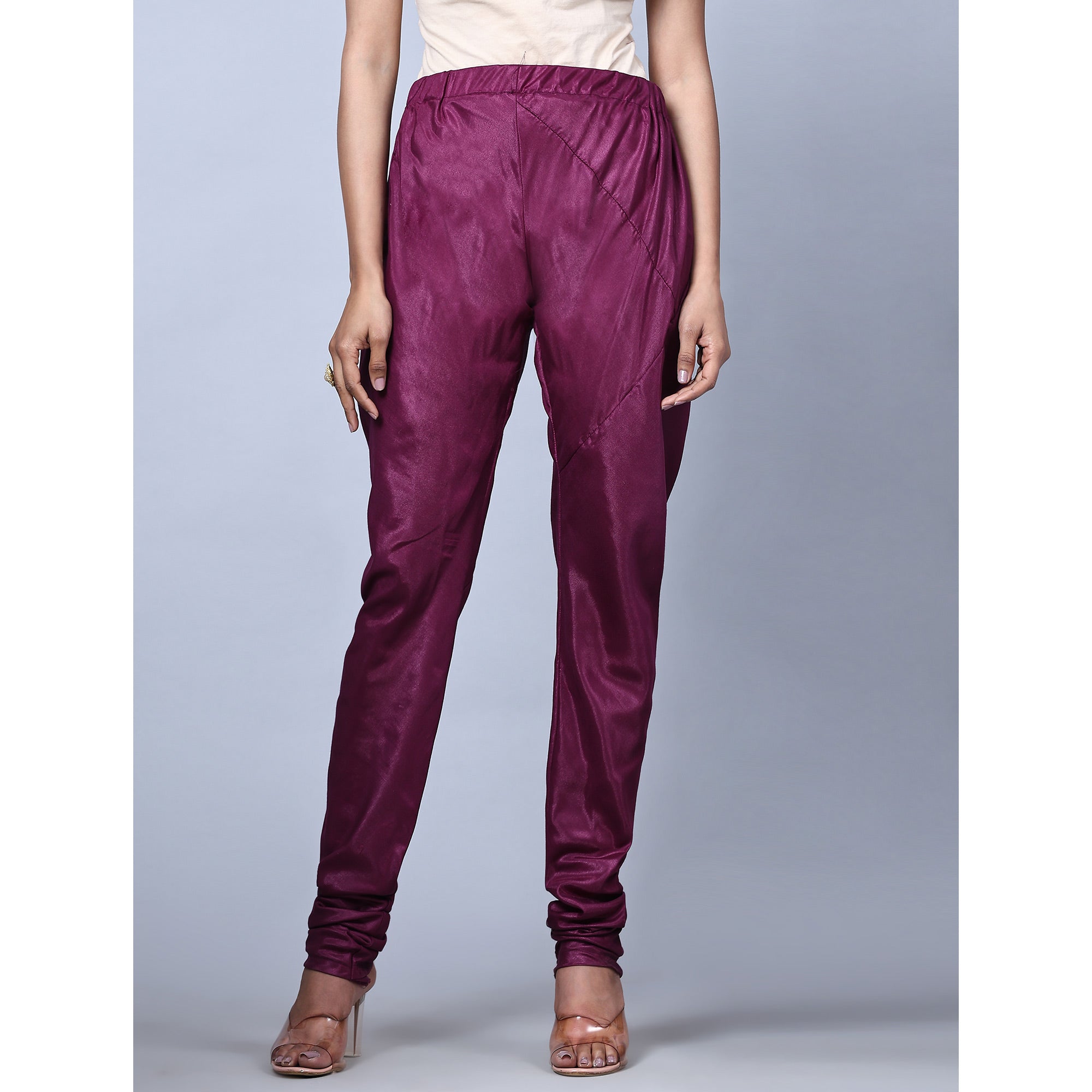 Purple Embroidered Georgette Partywear Suit