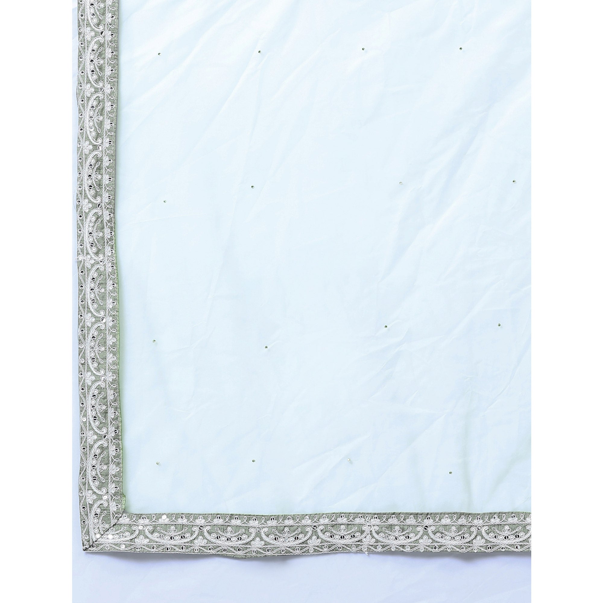 Green Partywear Embroidered Faux Georgette Palazzo Suit