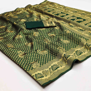 Green Woven Jacquard Saree