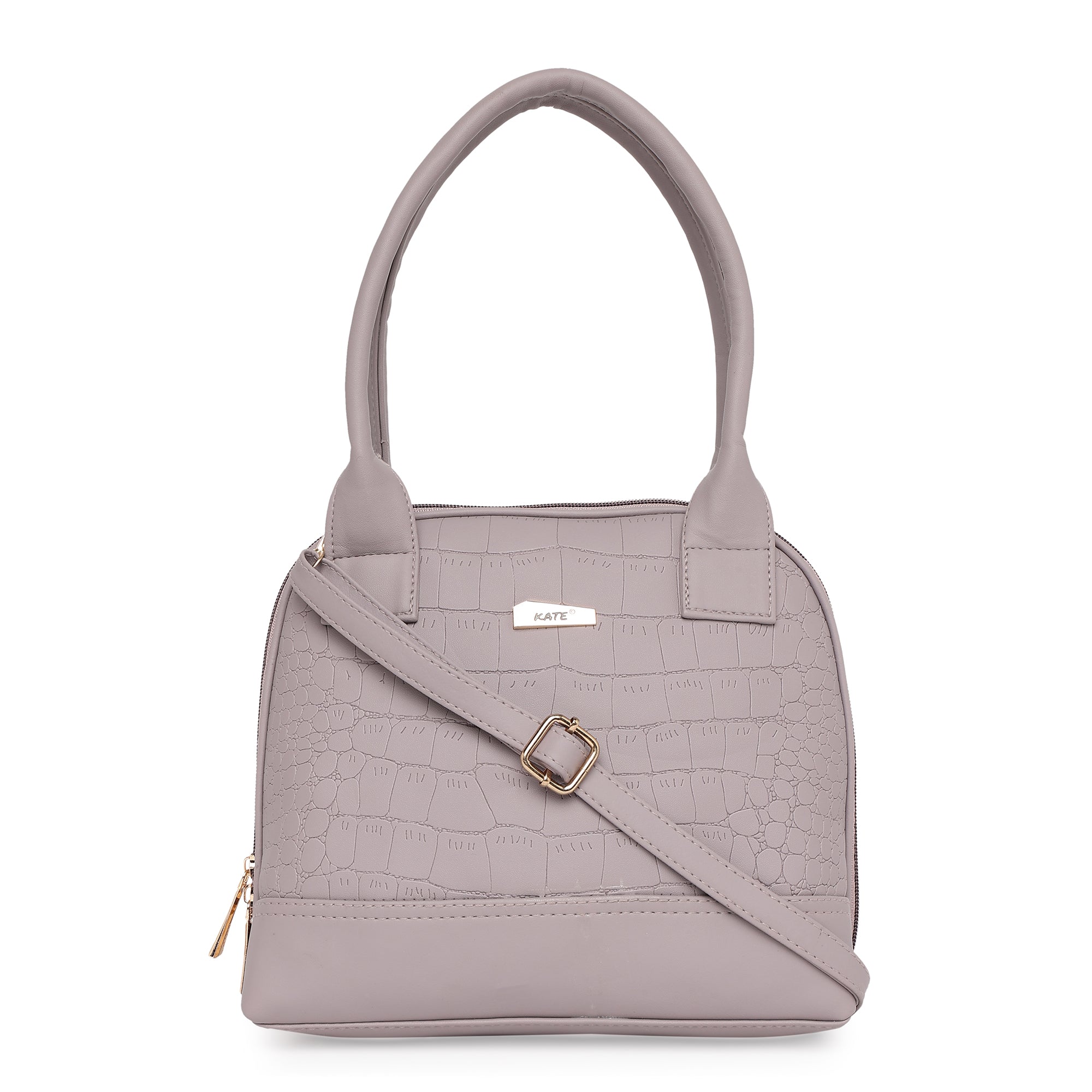 Mauve Women Vegan Leather Handbag With Belt