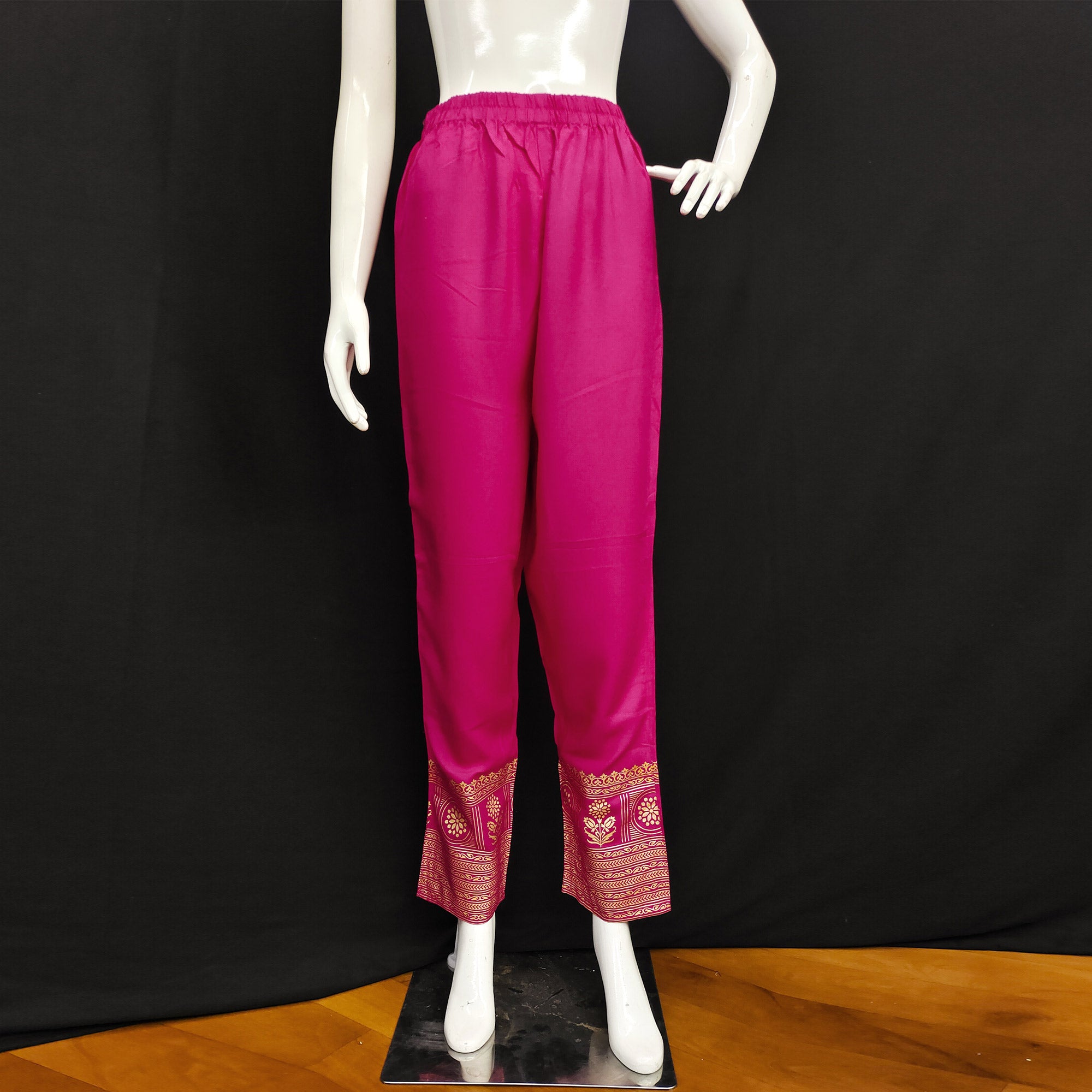 Pink Printed Rayon Pant