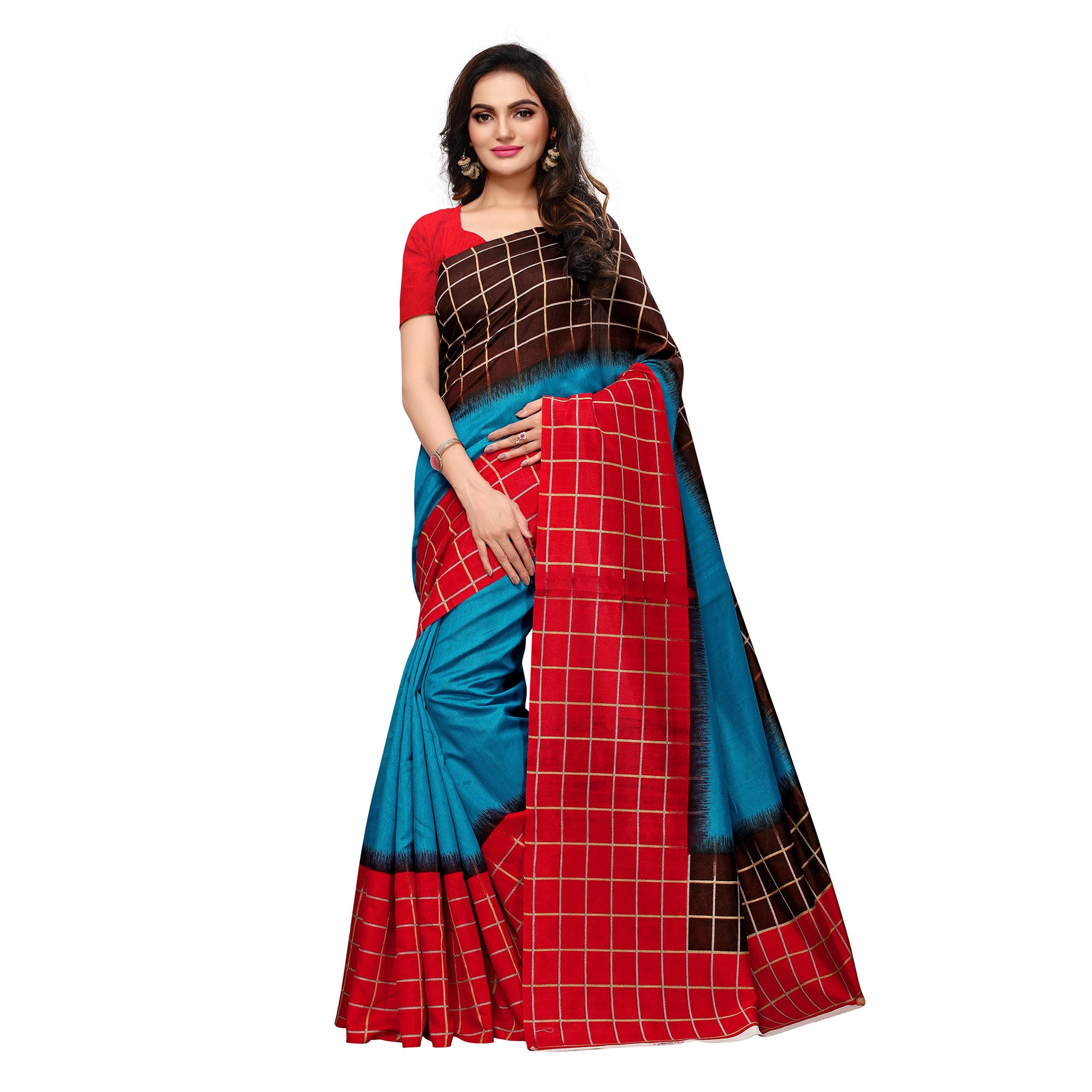 Adorable Multi Colored Casual Wear Printed Bhagalpuri Silk Saree