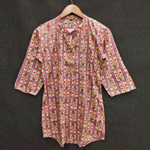 Pink Floral Printed Rayon Top