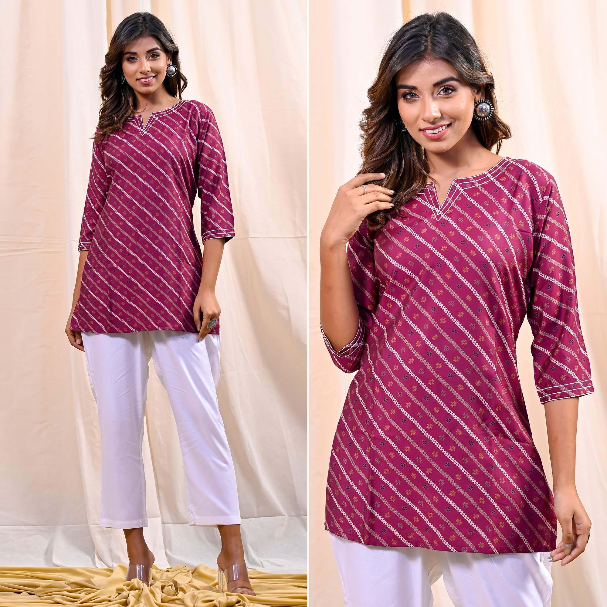 Pink Printed Muslin Top