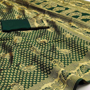 Green Woven Jacquard Saree