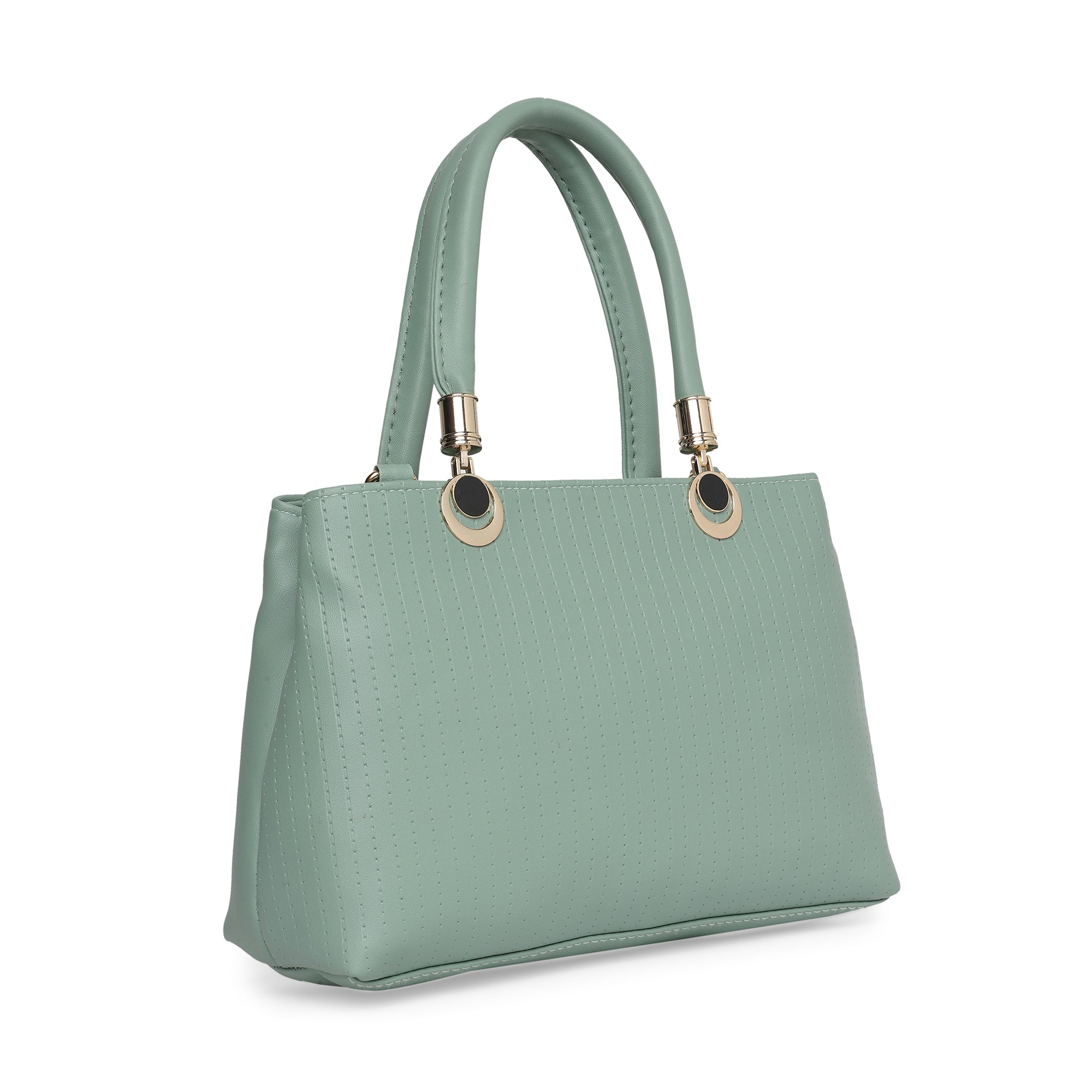 Pista Green Women Vegan Leather Handbag With Belt