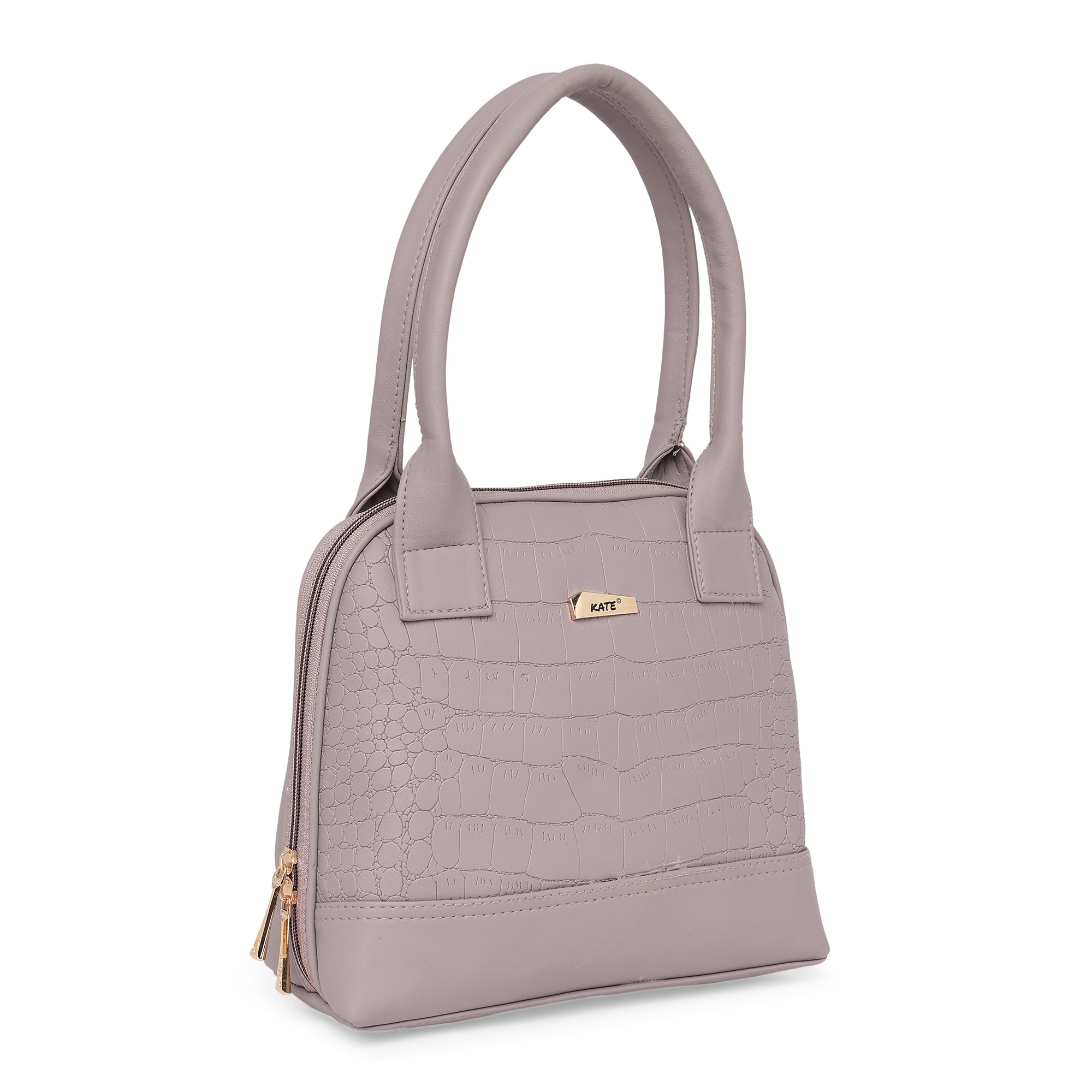 Mauve Women Vegan Leather Handbag With Belt