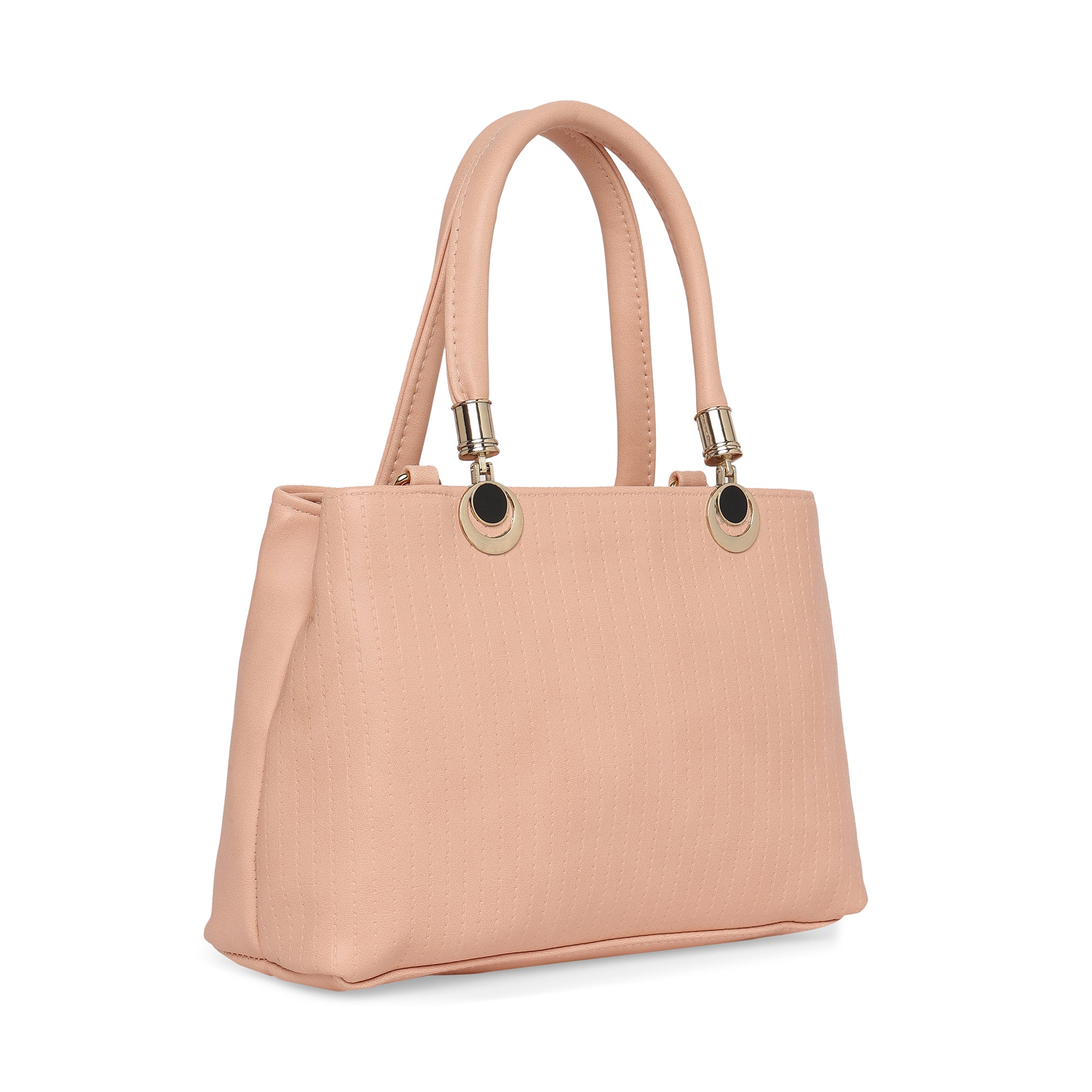 Peach Women Vegan Leather Handbag With Belt