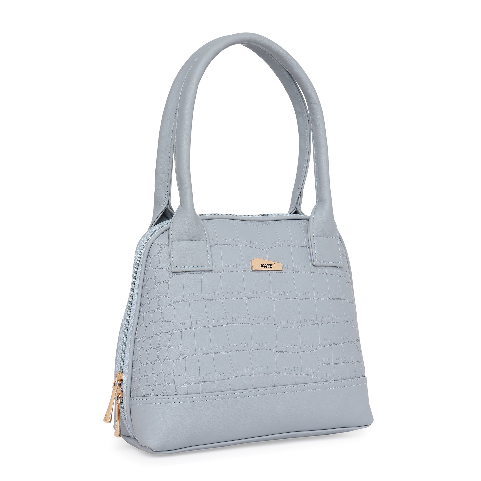 Grey Women Vegan Leather Handbag With Belt