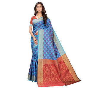 Blue  Festive Wear Woven Patola Heavy Silk Saree