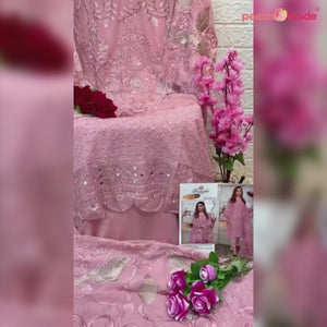 Pink Embroidered Georgette Pakistani Suit