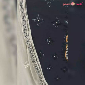 Black Floral Sequins Embroidered Georgette Pakistani Suit