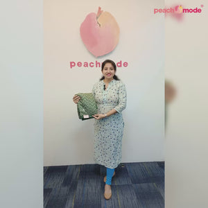 Green Striped Printed Art Silk Saree