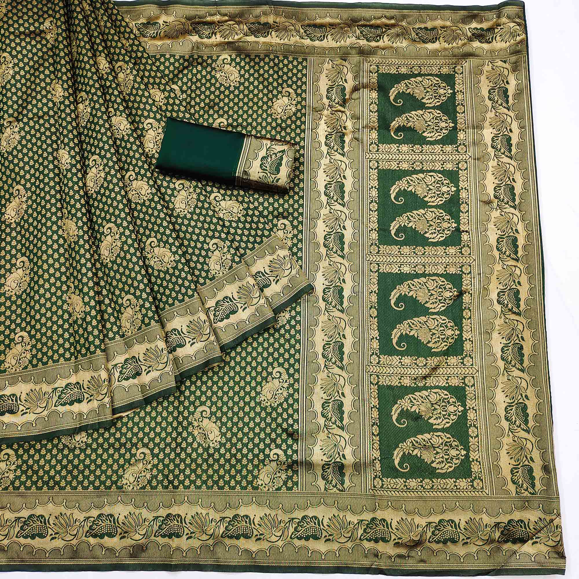 Green Woven Jacquard Saree