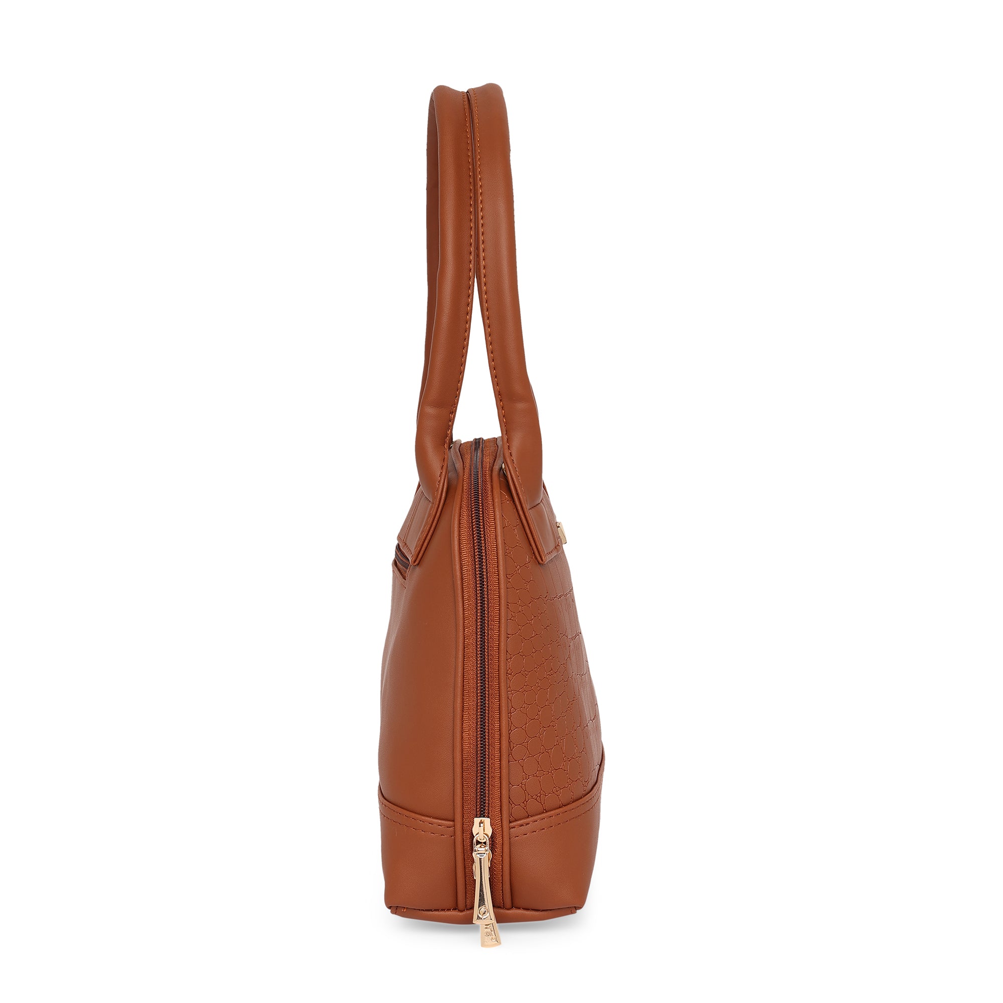 Brown Women Vegan Leather Handbag With Belt