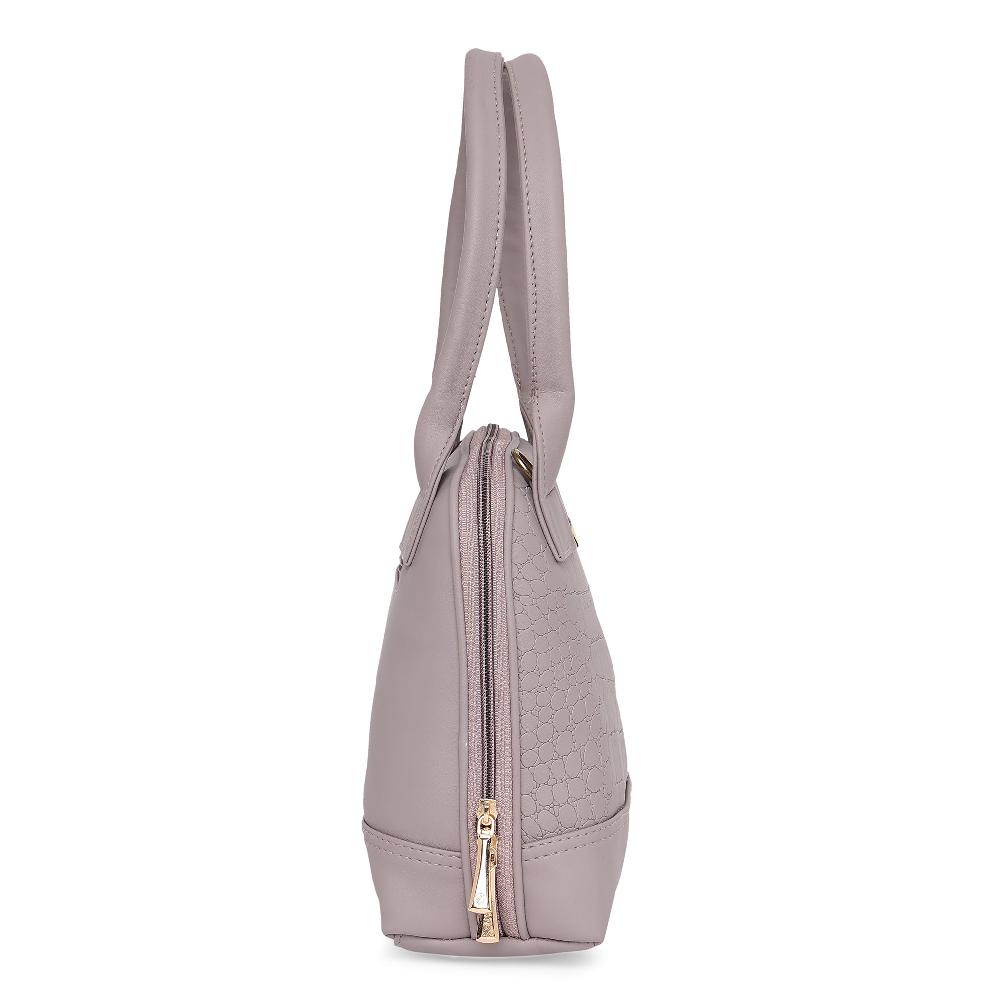 Mauve Women Vegan Leather Handbag With Belt