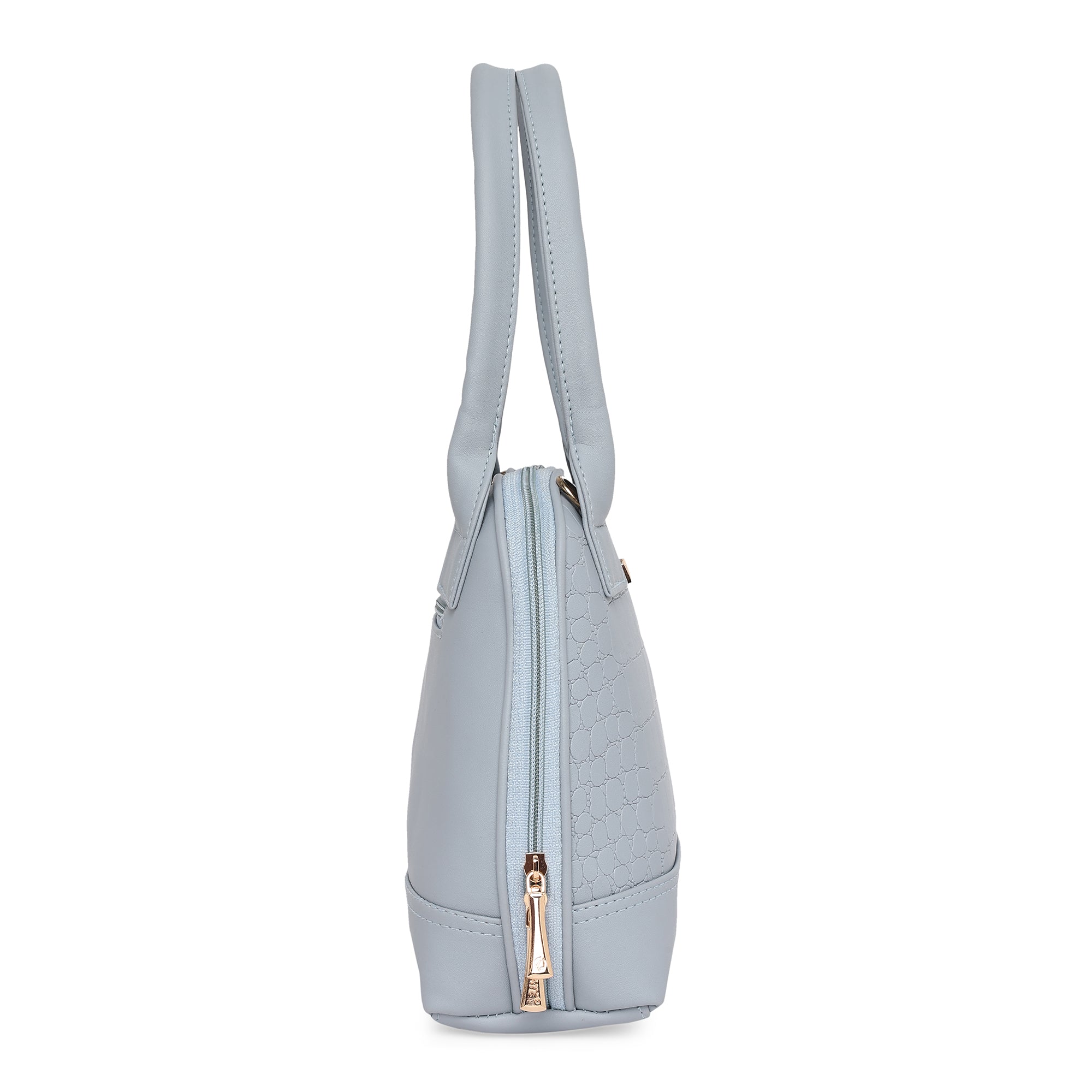 Grey Women Vegan Leather Handbag With Belt