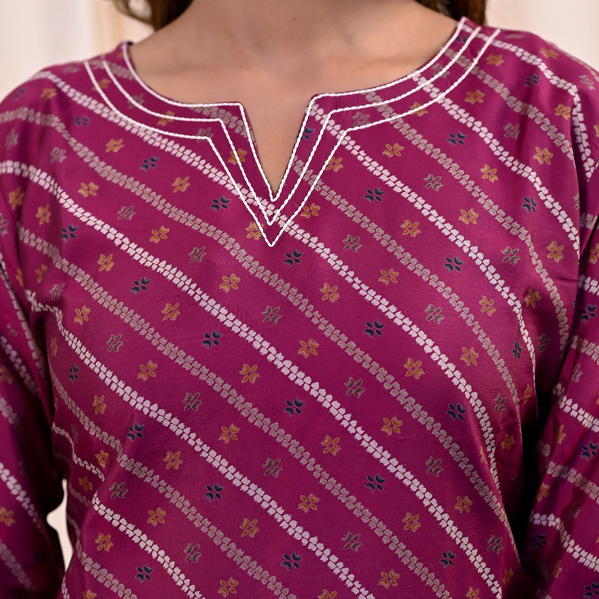 Pink Printed Muslin Top