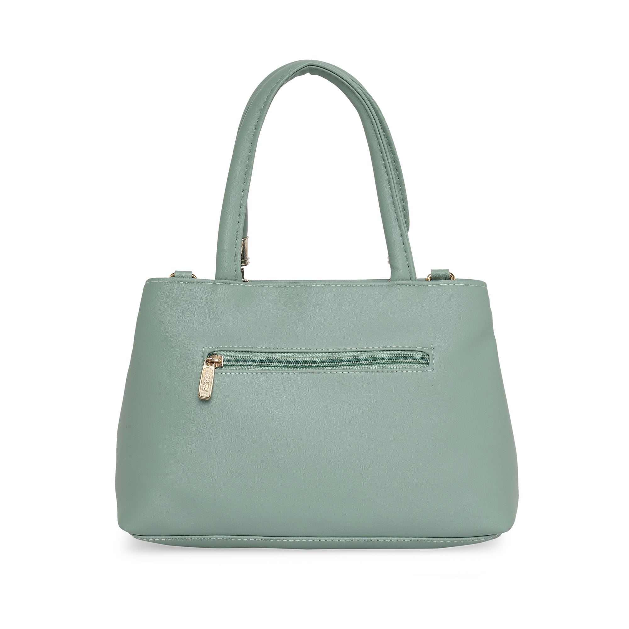 Pista Green Women Vegan Leather Handbag With Belt