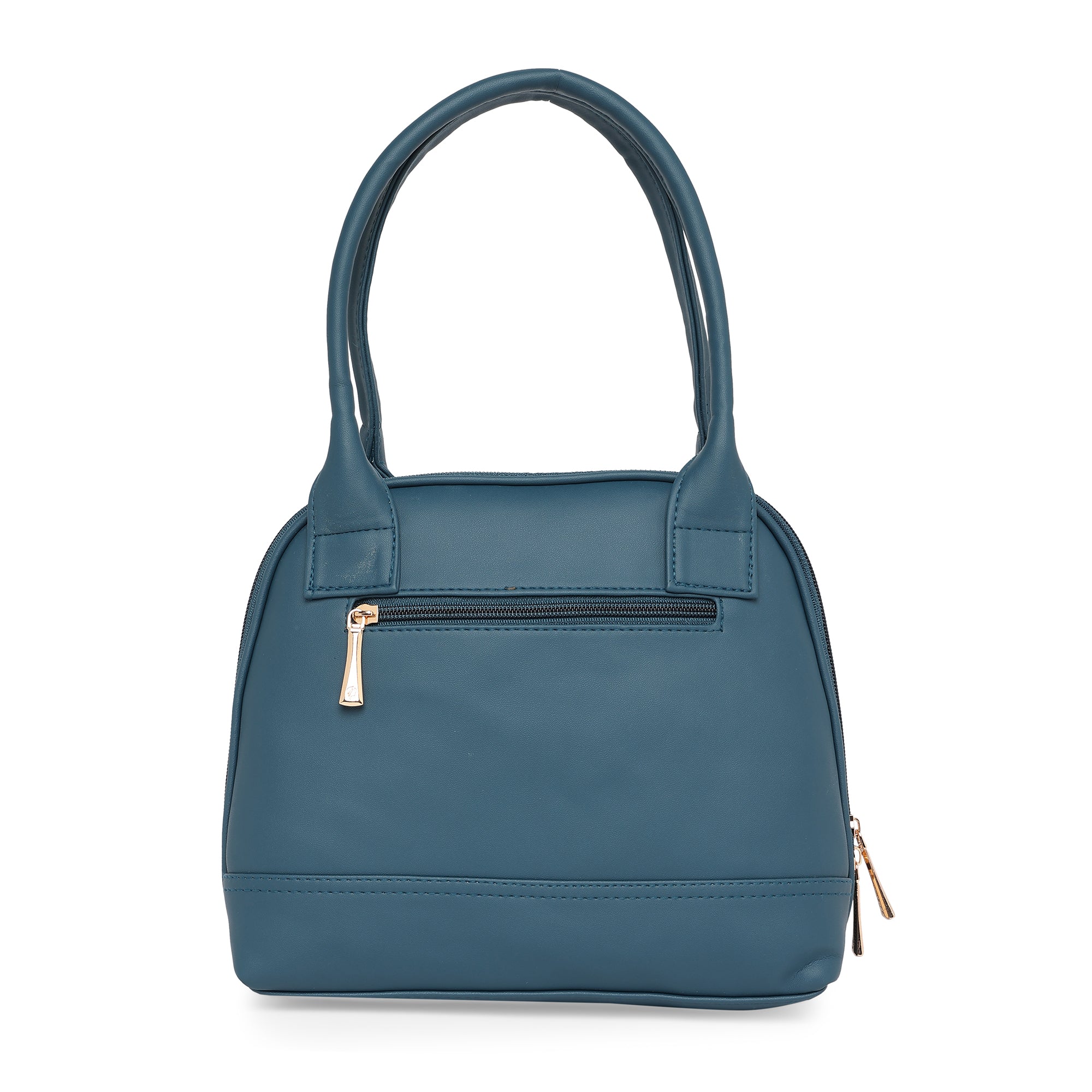 Teal Blue Women Vegan Leather Handbag With Belt