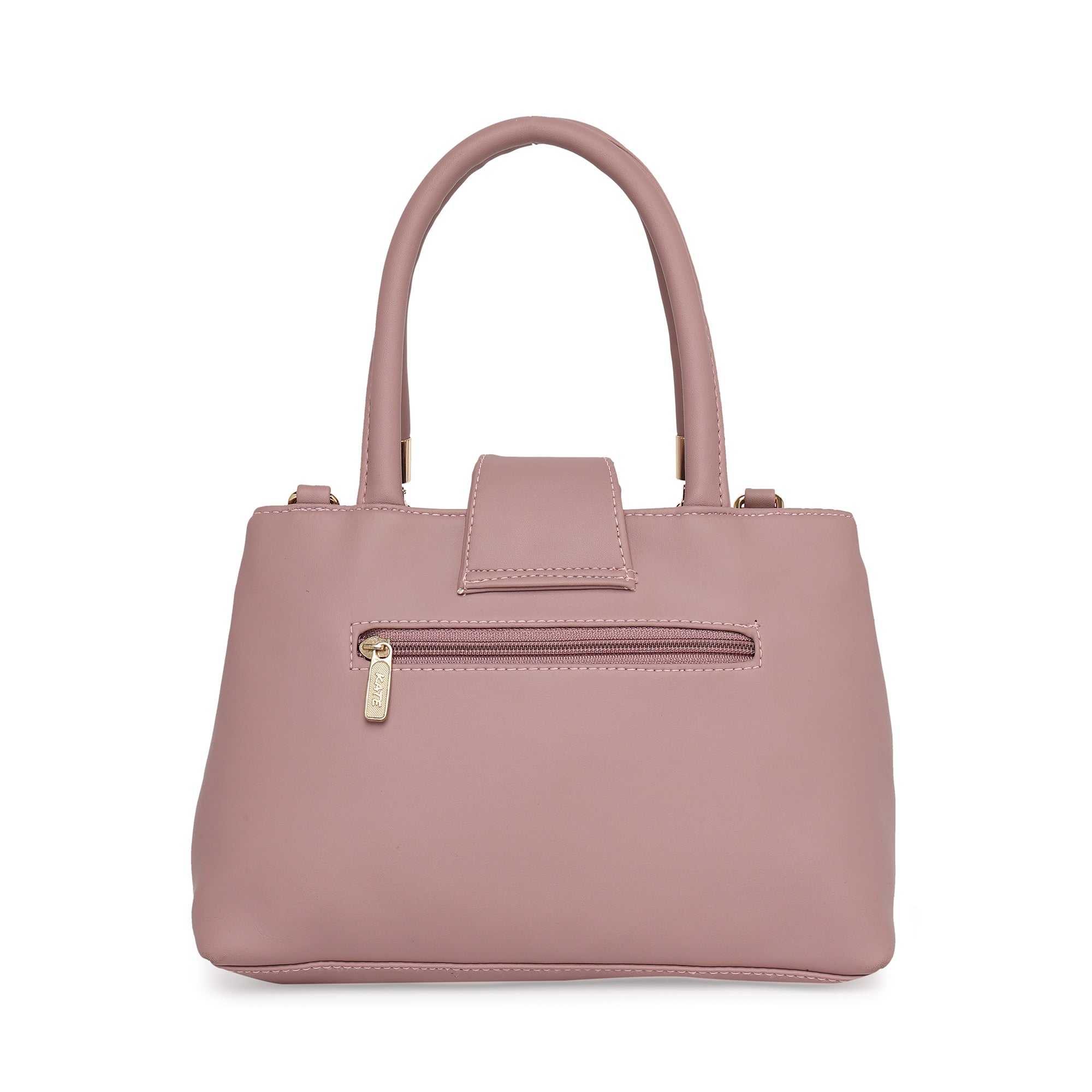 Mauve Women Vegan Leather Handbag With Belt