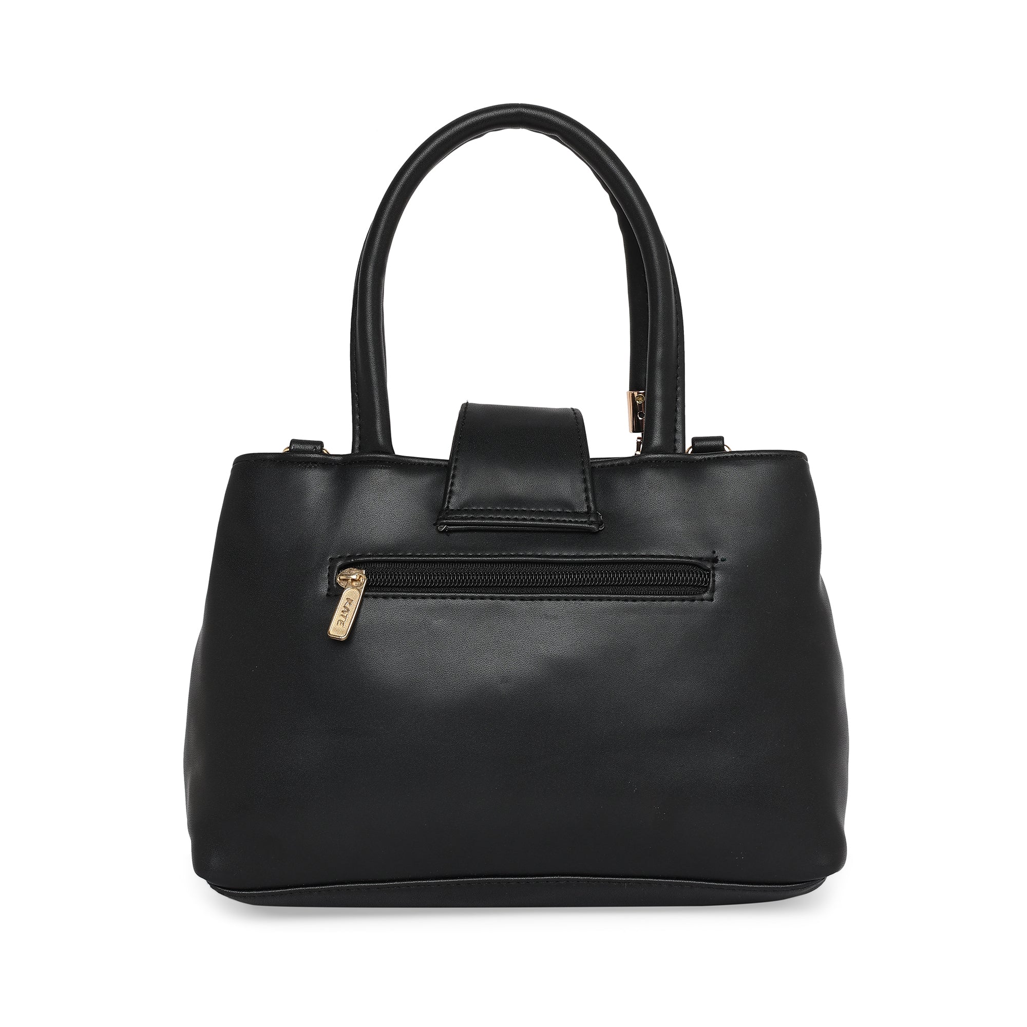 Black Women Vegan Leather Handbag With Belt