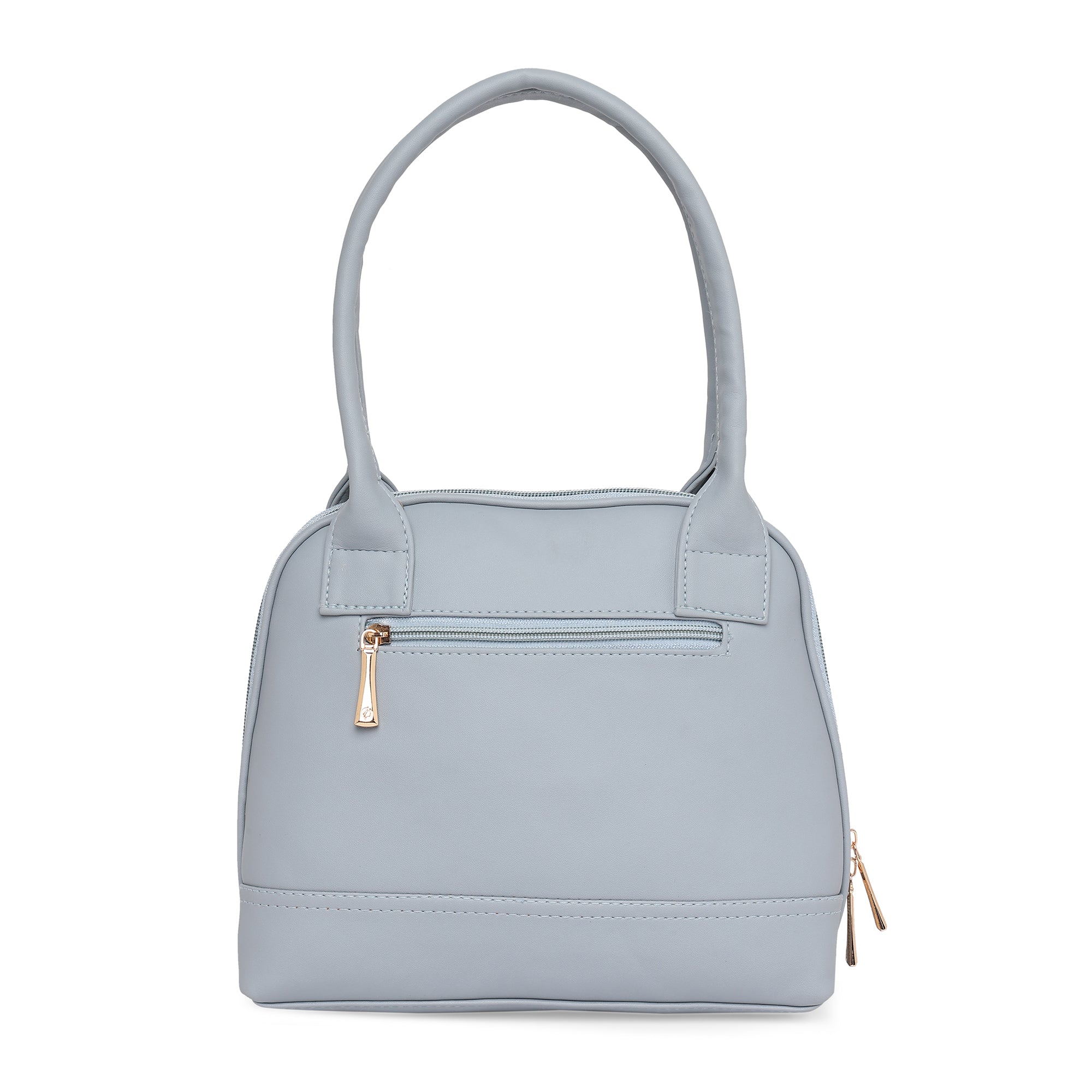 Grey Women Vegan Leather Handbag With Belt