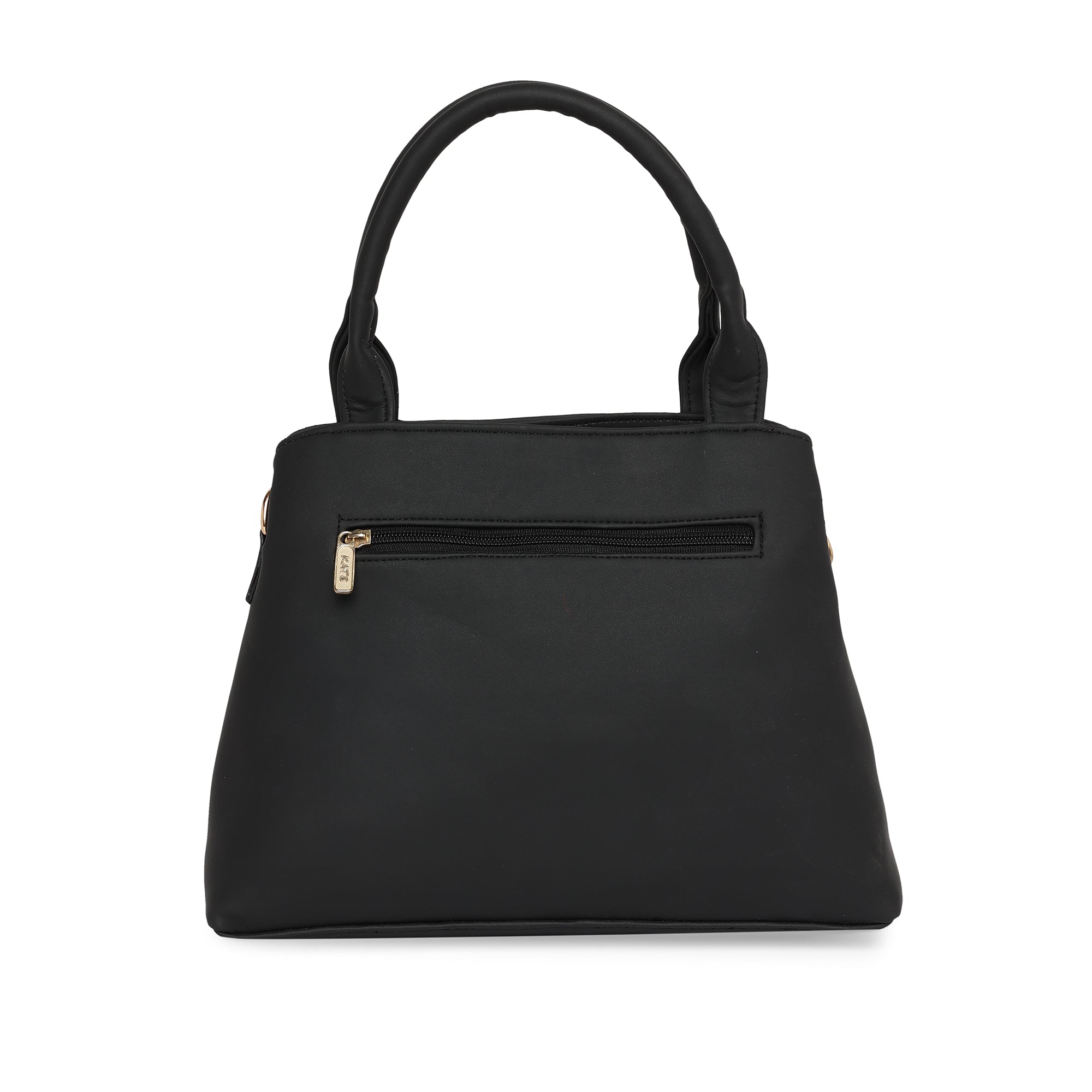 Black Women Vegan Leather Handbag With Belt