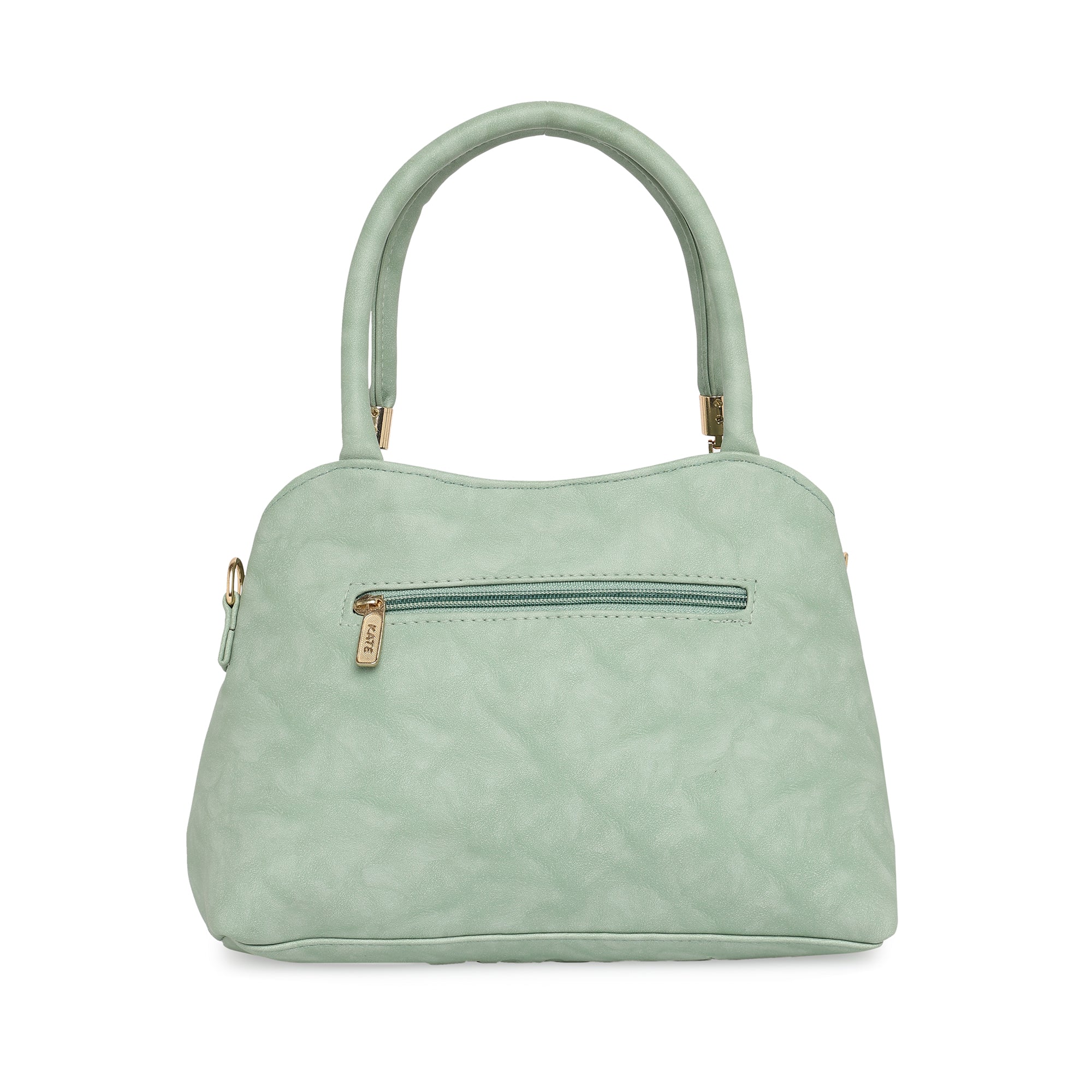 Pista Green Women Vegan Leather Handbag With Belt