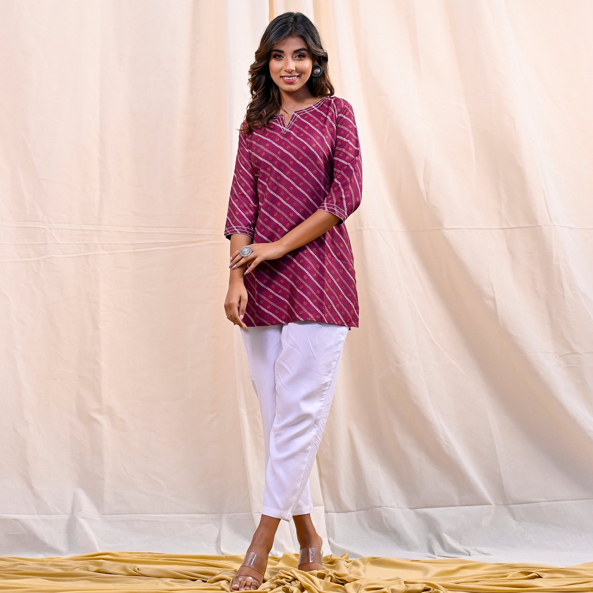 Pink Printed Muslin Top