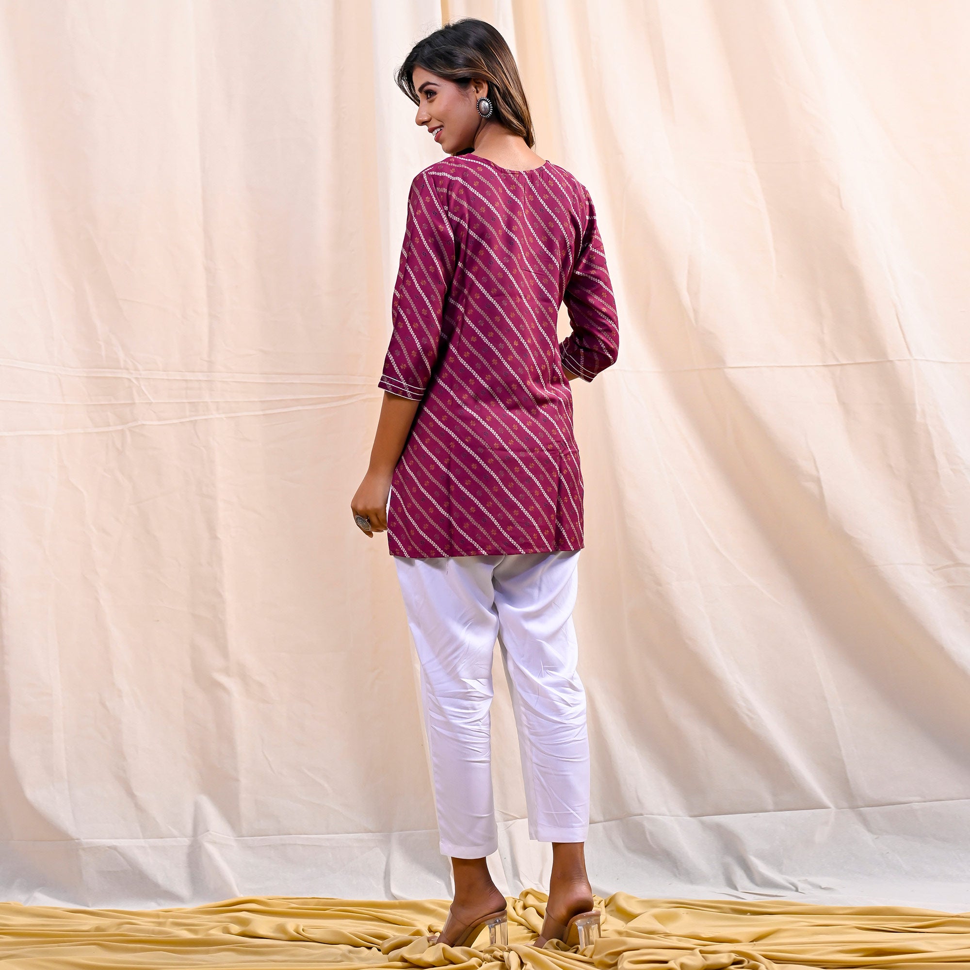 Pink Printed Muslin Top