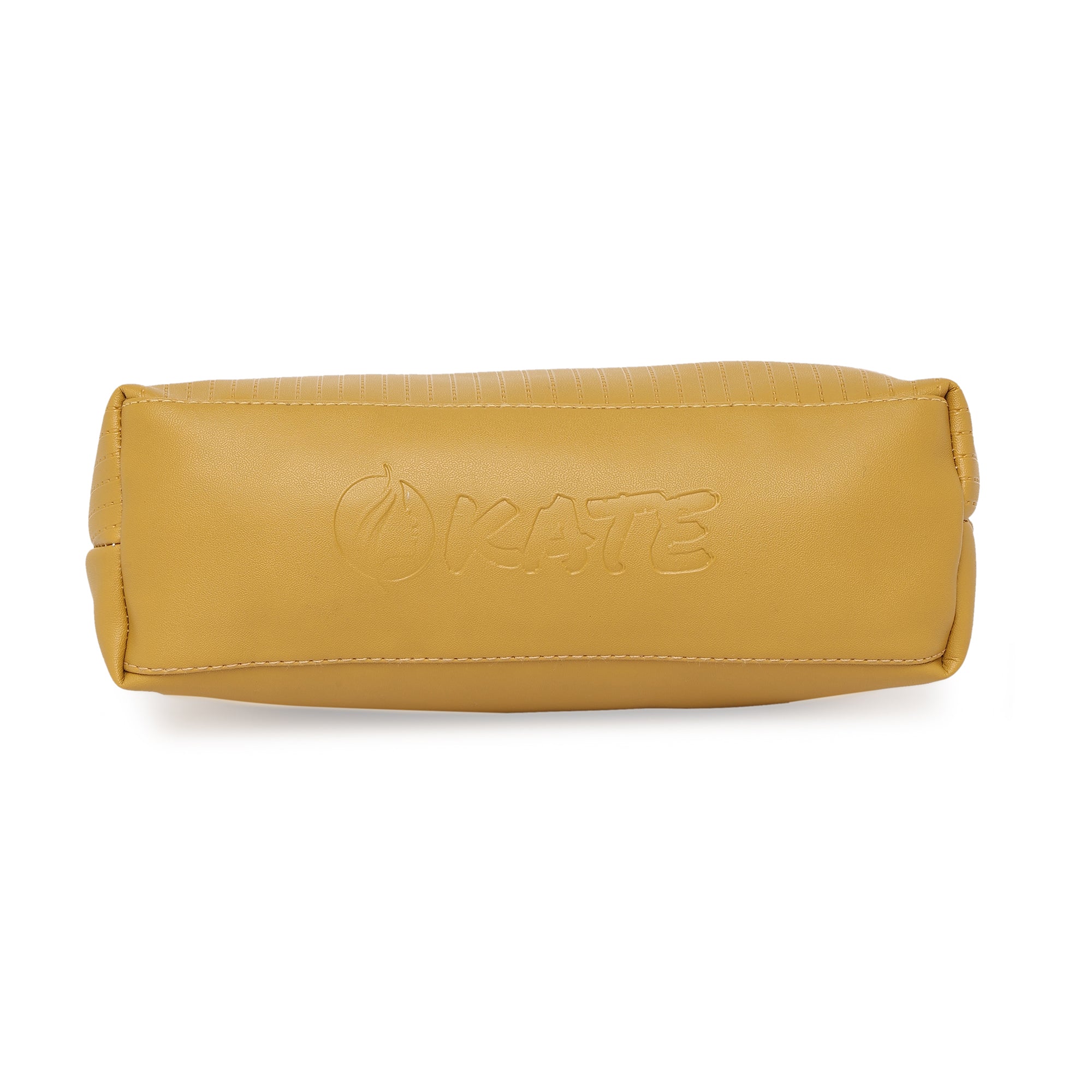 Mustard Women Vegan Leather Handbag With Belt