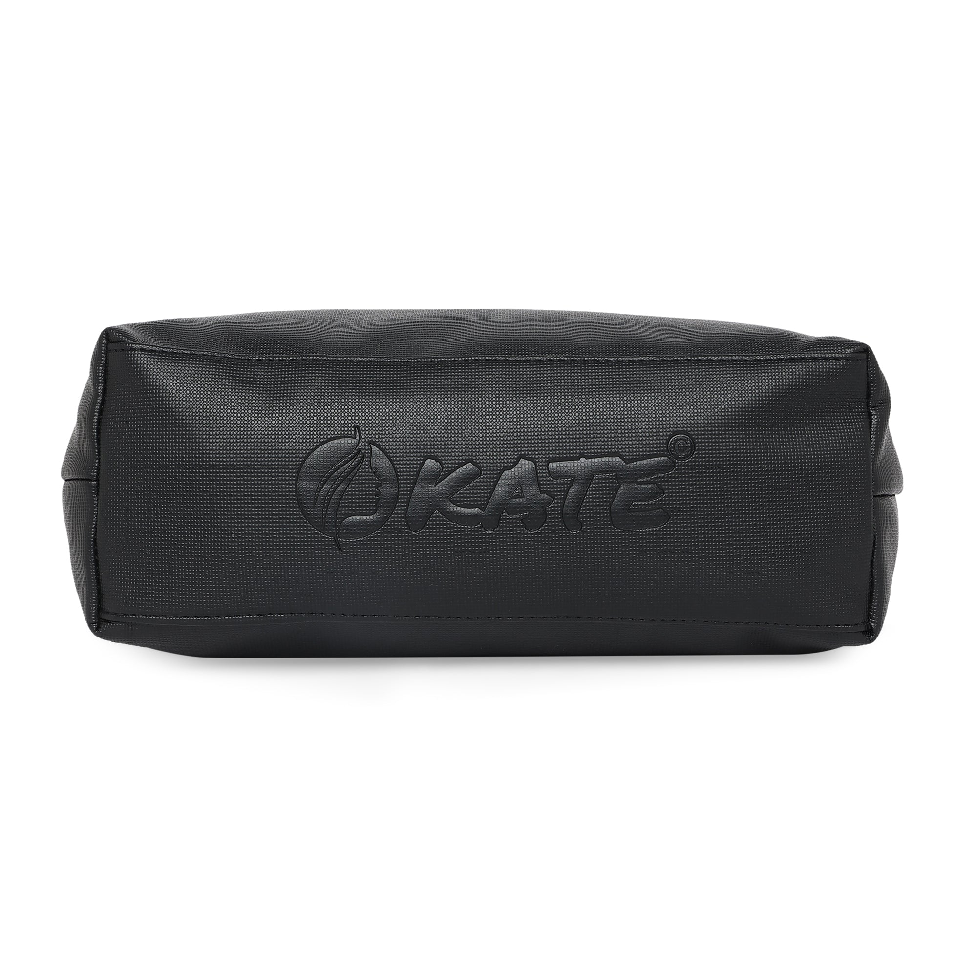 Black Women Vegan Leather Handbag With Belt