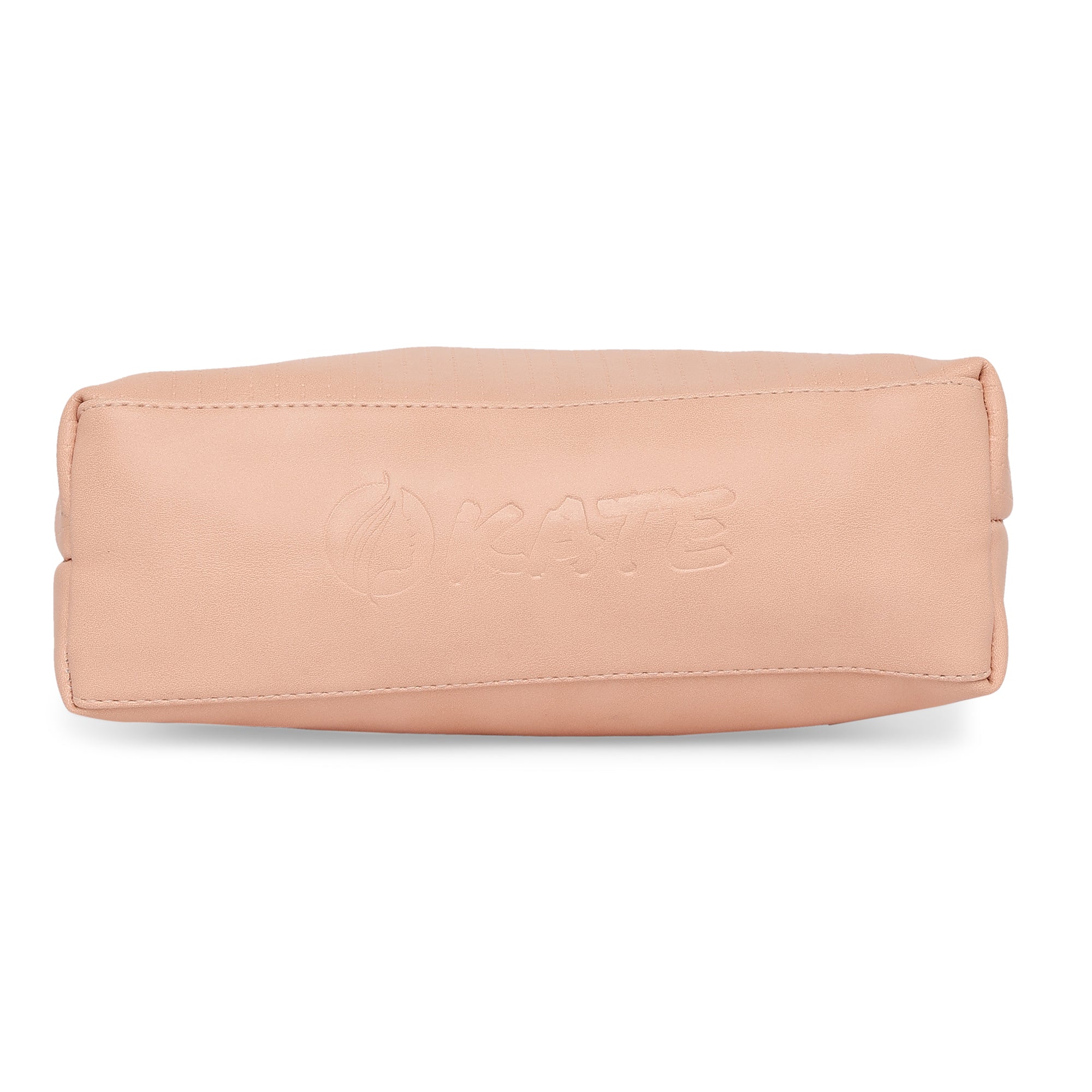 Peach Women Vegan Leather Handbag With Belt