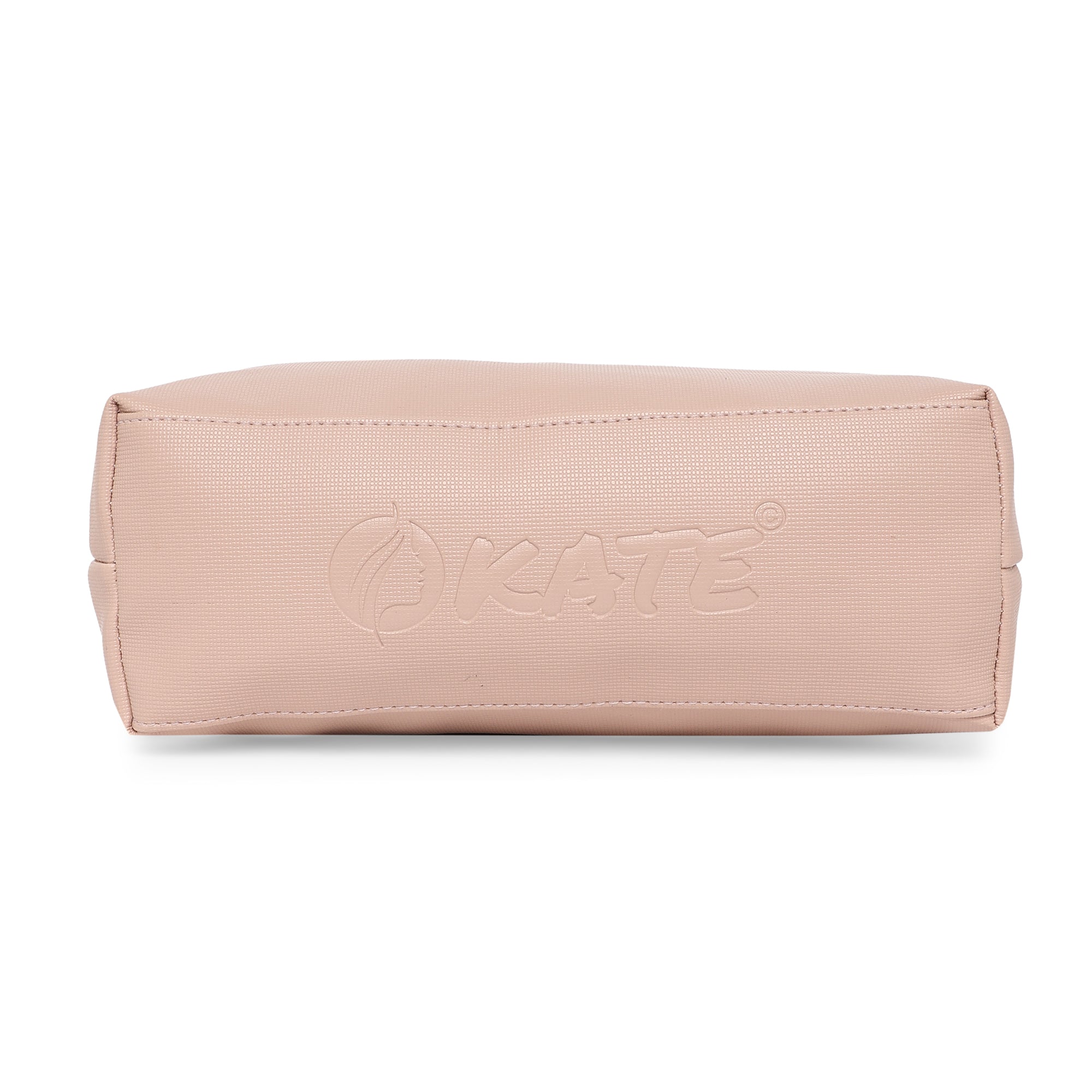 Peach Women Vegan Leather Handbag With Belt