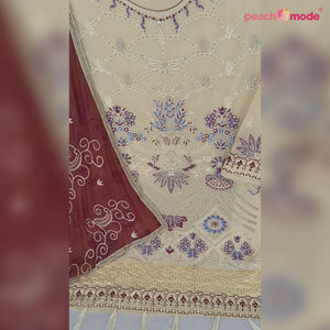 Chikoo Embroidered Georgette Pakistani Suit