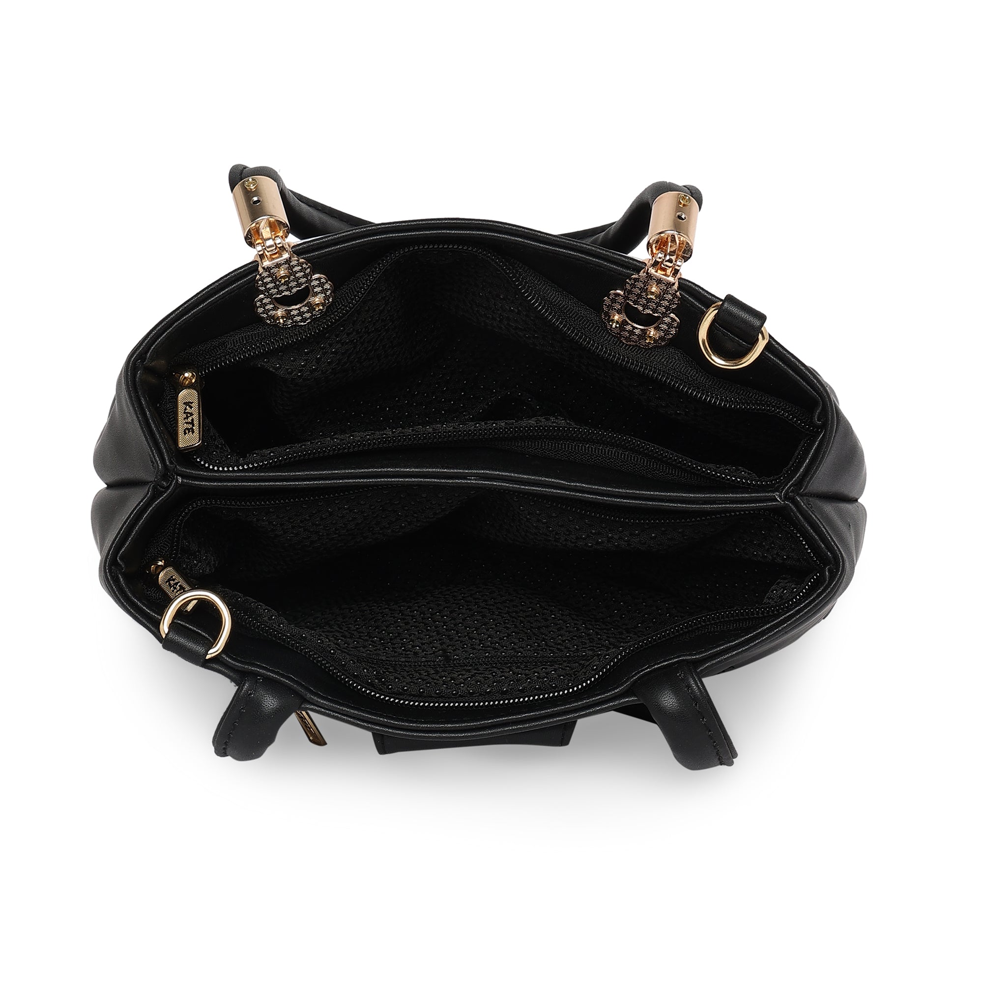 Black Women Vegan Leather Handbag With Belt