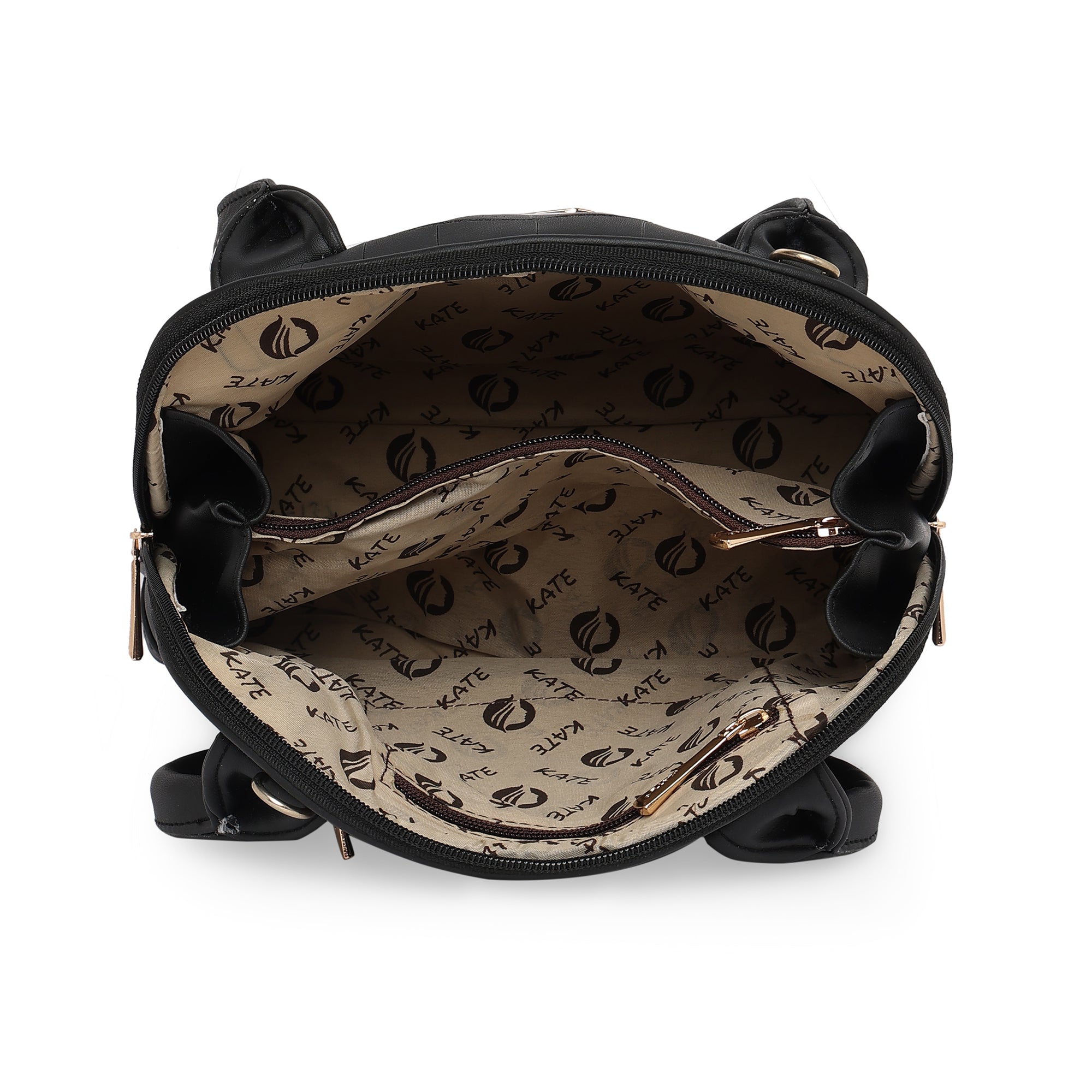 Black Women Vegan Leather Handbag With Belt