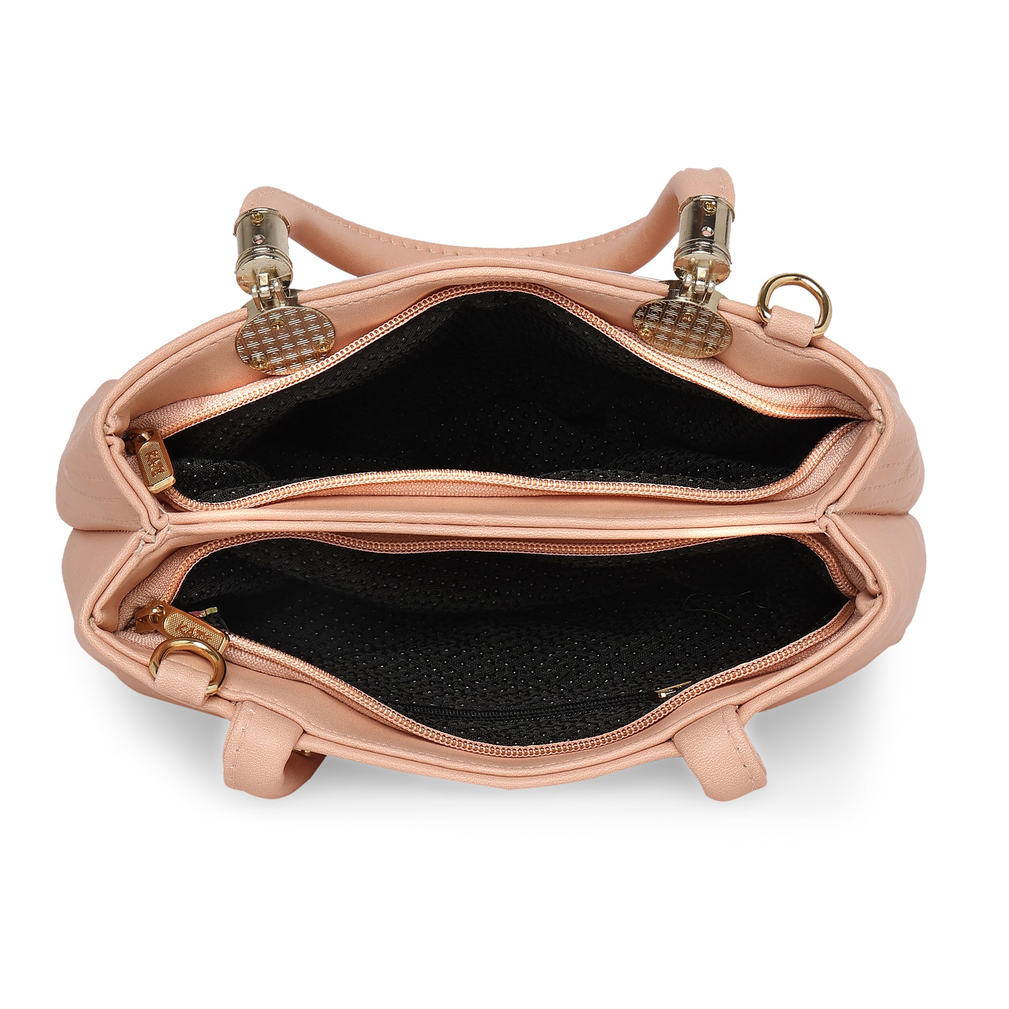 Peach Women Vegan Leather Handbag With Belt