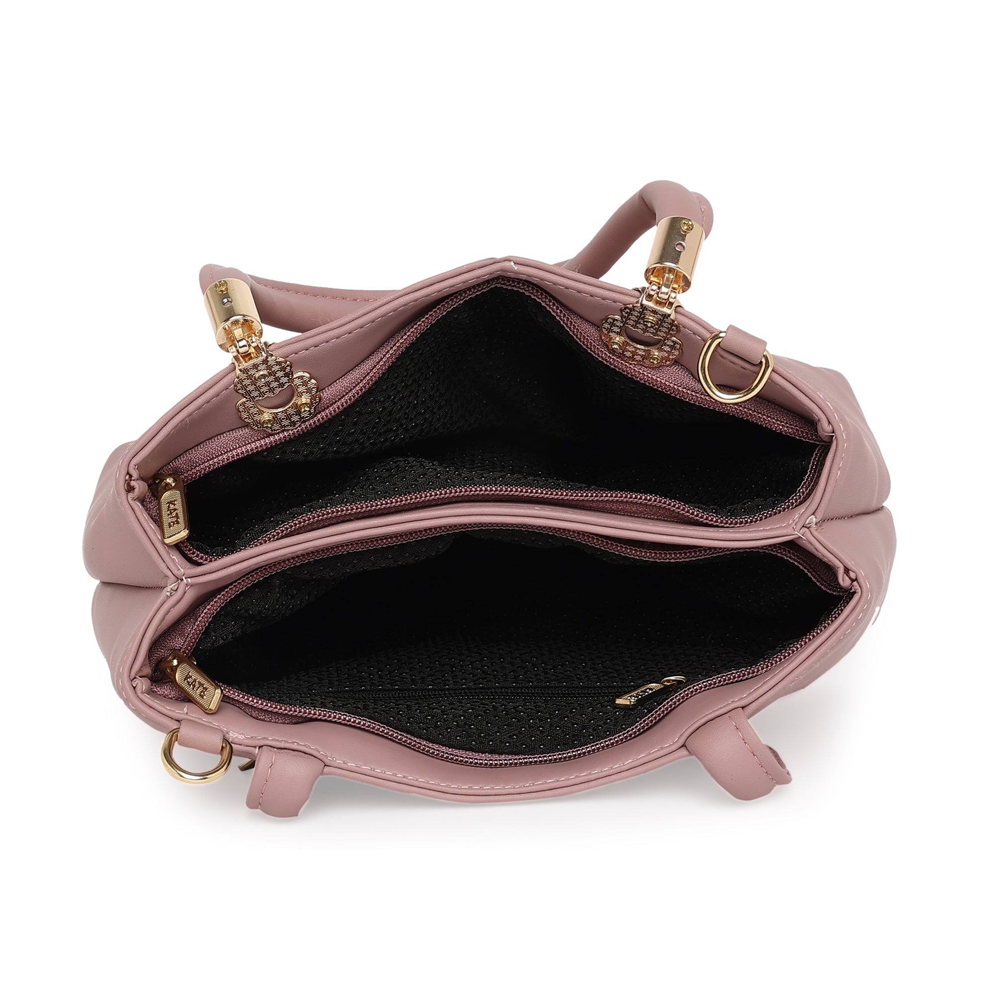 Mauve Women Vegan Leather Handbag With Belt