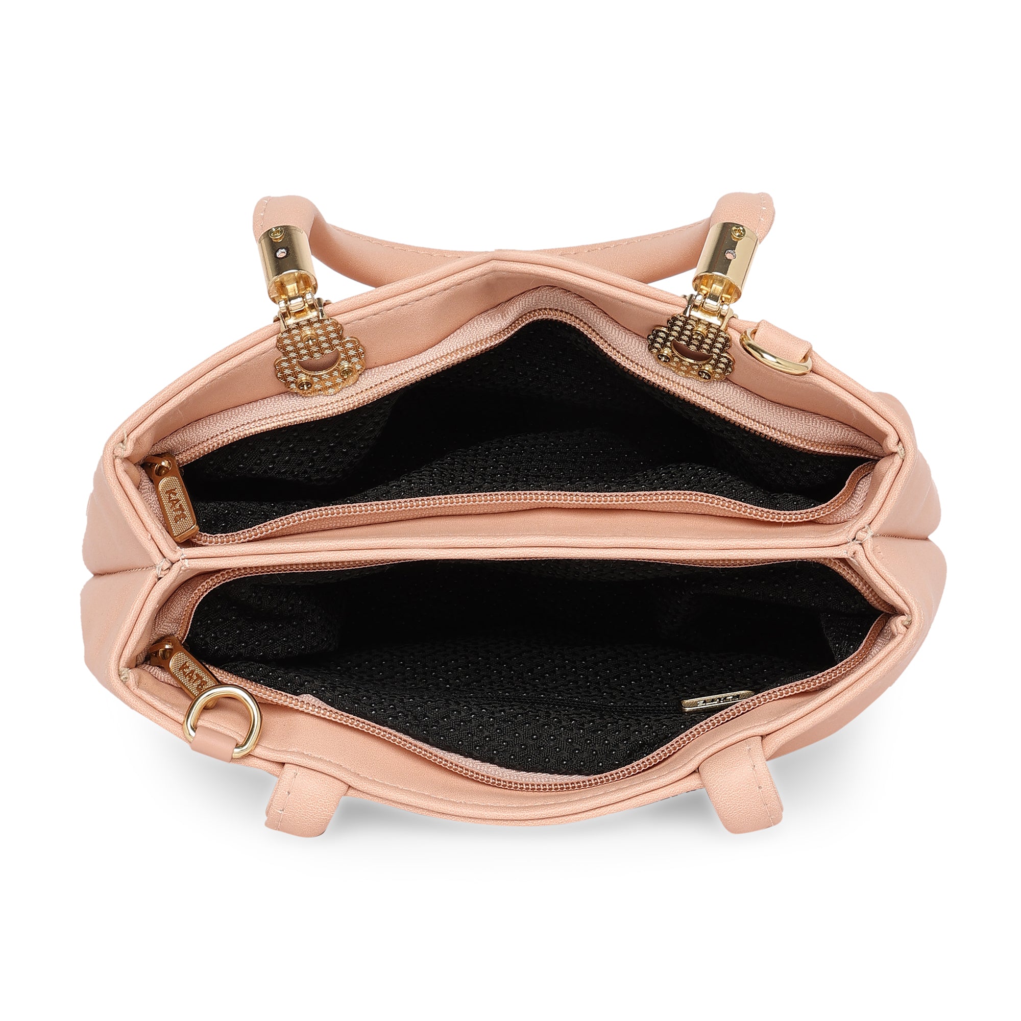 Peach Women Vegan Leather Handbag With Belt