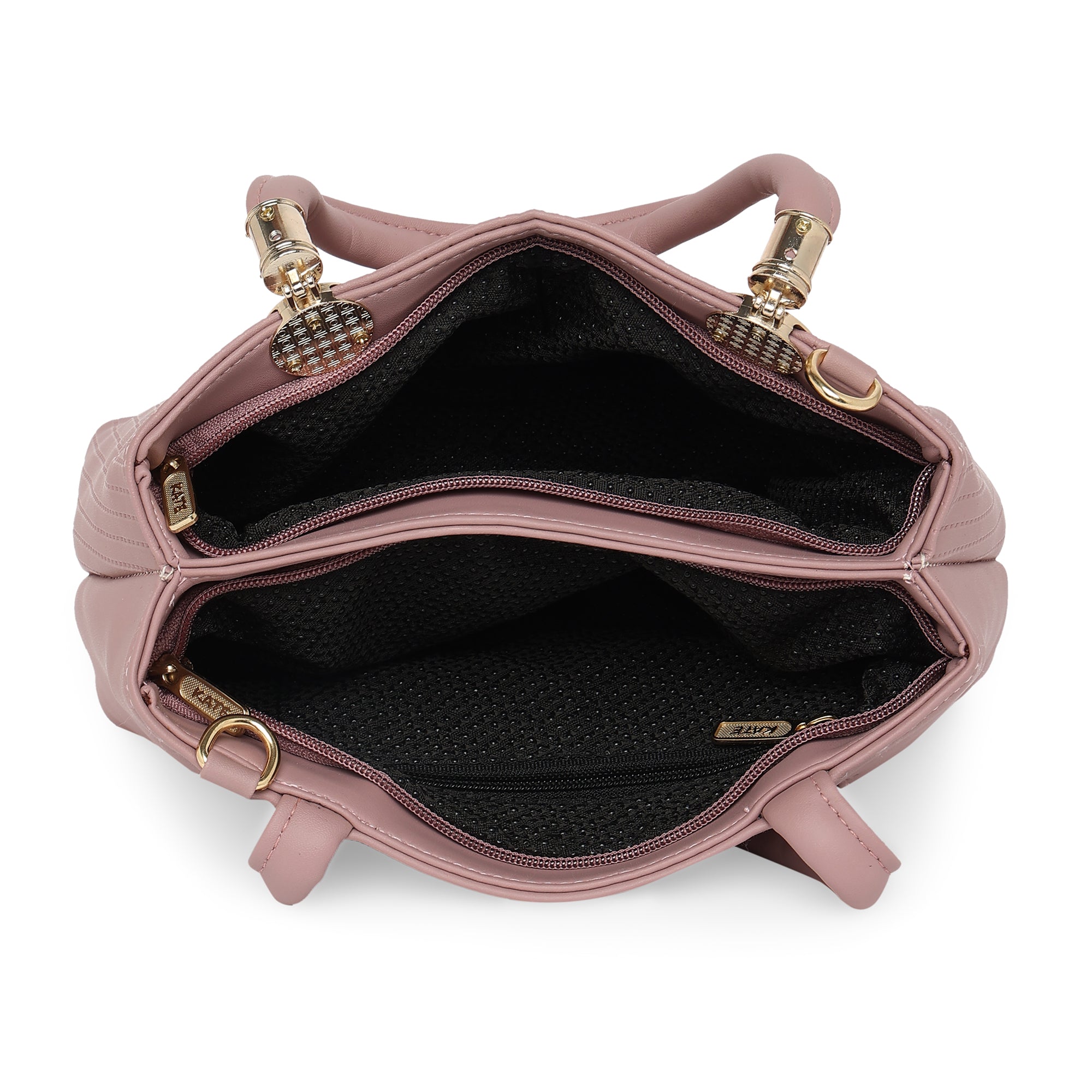 Mauve Women Vegan Leather Handbag With Belt