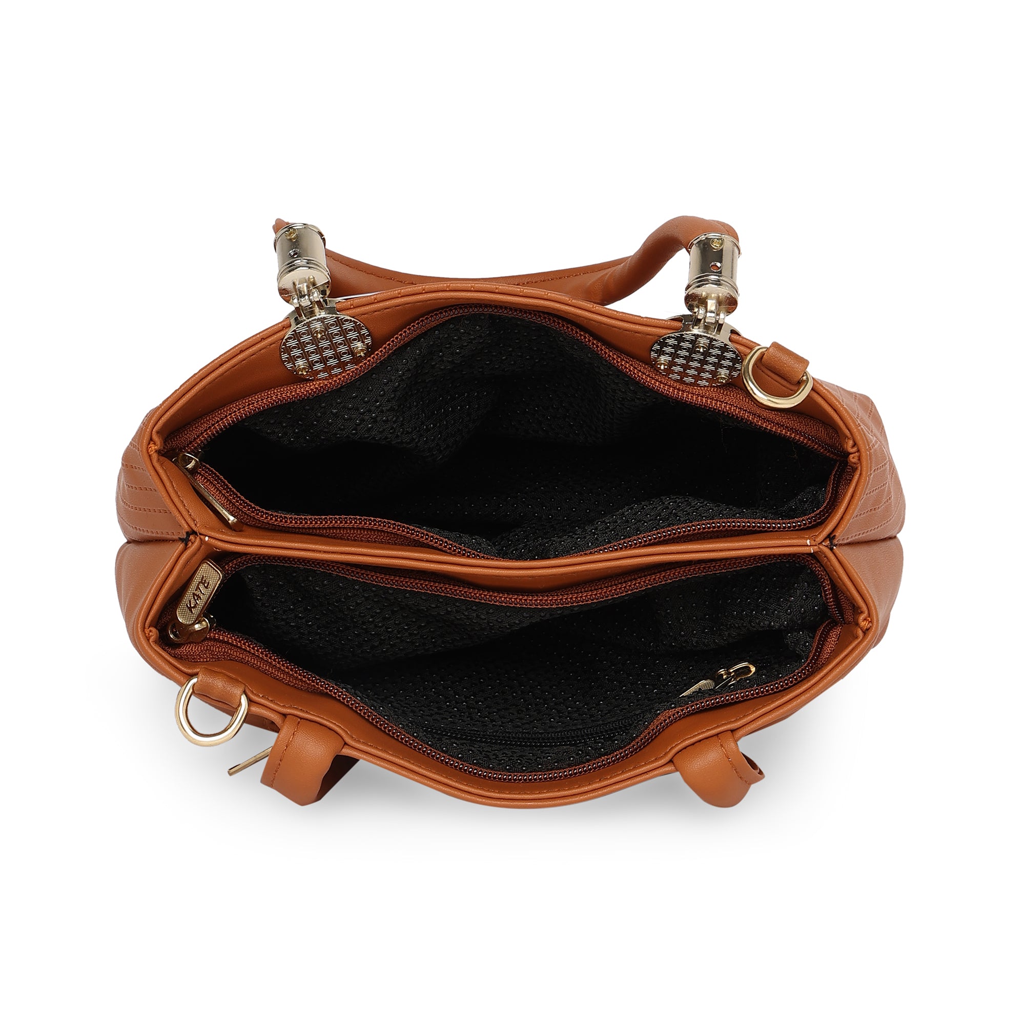 Brown Women Vegan Leather Handbag With Belt