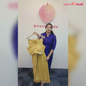 Yellow Sequins Embroidered Ready to Wear Lycra And Netted Saree