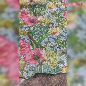 Light Peach Printed Georgette Saree